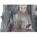 F. RAR : Impresionantă statuetă Guan Yin sculptată în lemn de bog și abanos | China 